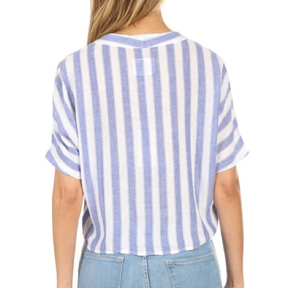 Rails Thea Pacifica Stripe Cropped Button Down Blouse - Revolve - Picture 3 of 10